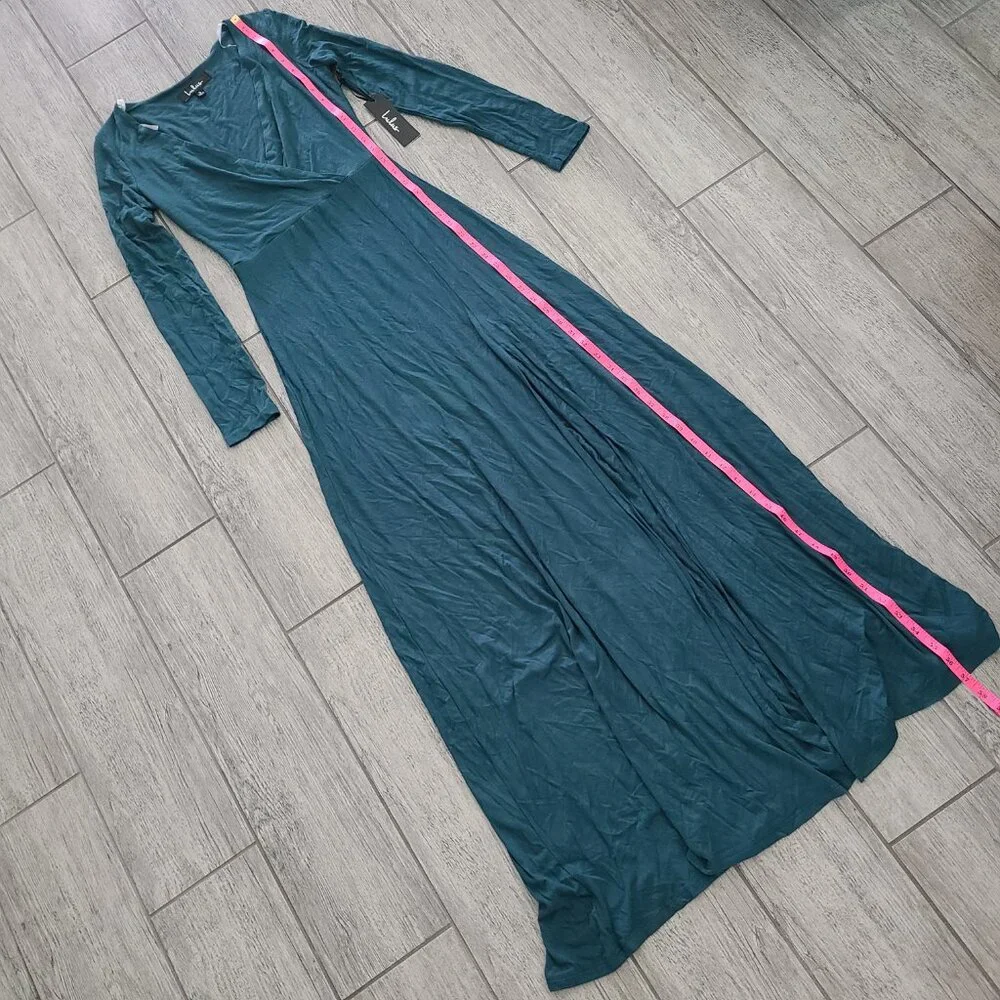 Lulus Maxi Dress Green Long Sleeve Women's Size Small NWT - Picture 6 of 13